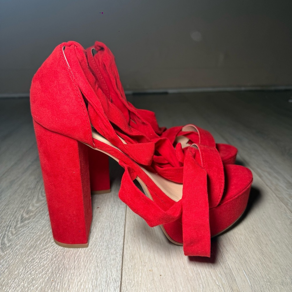 Fashion Nova Red Plot Twist Heel